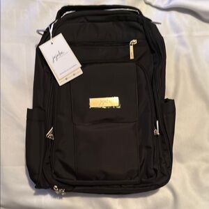 Ju-Ju-Be Diaper Bag : Black Backpack with Durable Fabric and Metal Zippers